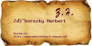 Záborszky Herbert névjegykártya